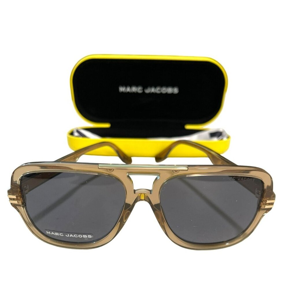 Marc Jacobs Aviator Sunglasses Brown Frame Gray Lenses With Case